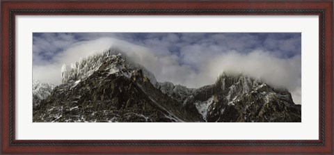 Framed Clouds over Snowcapped mountain range, Paine Massif, Torres del Paine National Park, Magallanes Region, Patagonia, Chile Print