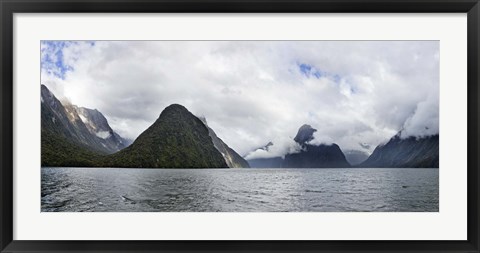 Framed Rock formations in the Pacific Ocean, Milford Sound, Fiordland National Park, South Island, New Zealand Print