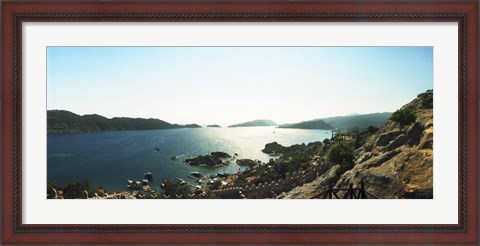 Framed View of village and sea, Kekova, Lycia, Antalya Province, Turkey Print