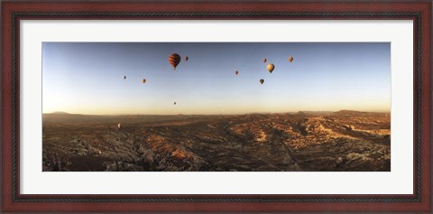 Framed Hot air balloons in the sky over Cappadocia, Central Anatolia Region, Turkey Print