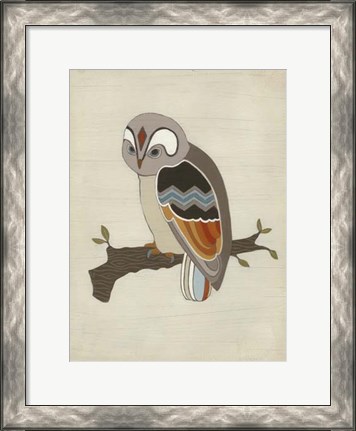 Framed Chevron Owl II Print