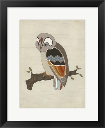Framed Chevron Owl II Print