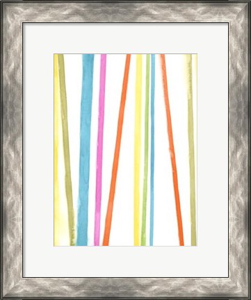 Framed Cabana Stripes I Print