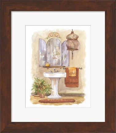 Framed Watercolor Bath in Spice I Print