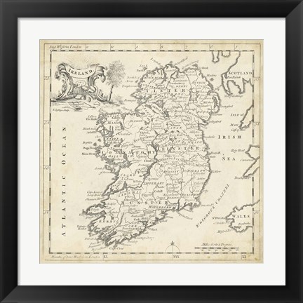 Framed Map of Ireland Print