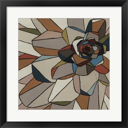 Framed Stained Glass Floral I Print