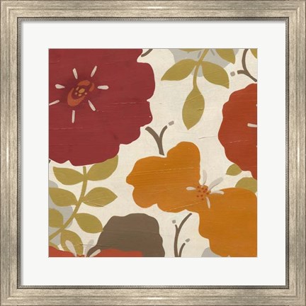 Framed Hibiscus Fresco III Print