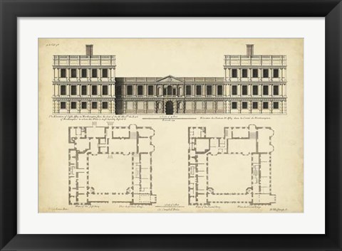 Framed Elevation &amp; Plan for Castle Abby Print