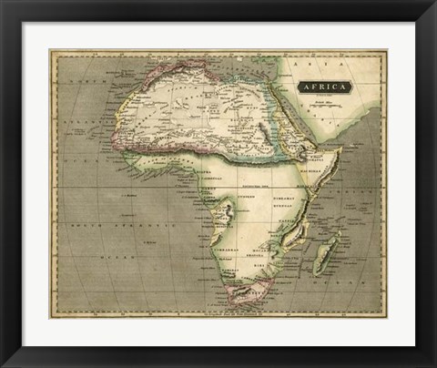 Framed Thomson&#39;s Map of Africa Print