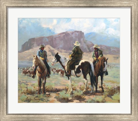 Framed Three Cowboys Print