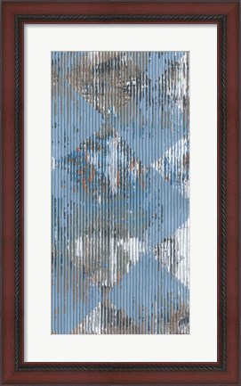 Framed Harlequin Blue II Print