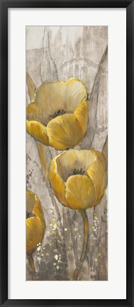 Framed Ochre Tulips I Print