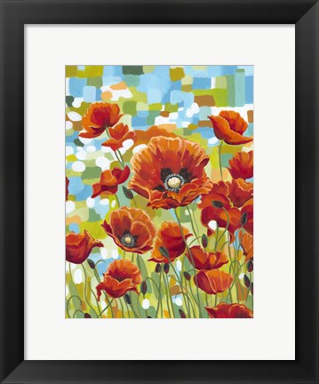 Framed Vivid Poppies I Print
