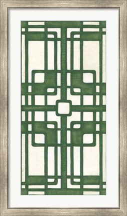 Framed Non-Embellished Emerald Deco Panel I Print