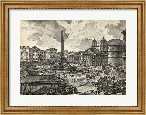 Framed Veduta della Piazza della Rotunda Print