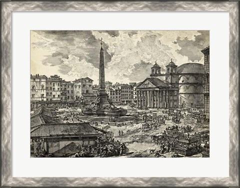 Framed Veduta della Piazza della Rotunda Print