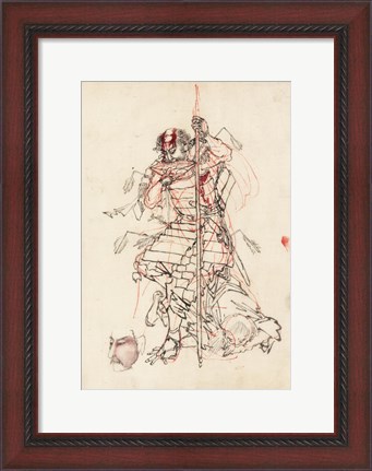 Framed Samurai Sketch Print