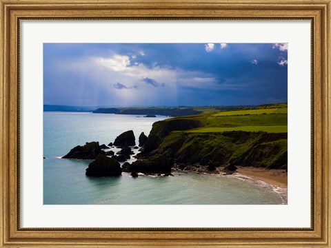 Framed Ballydowane Beach, Copper Coast, County Waterford, Ireland Print