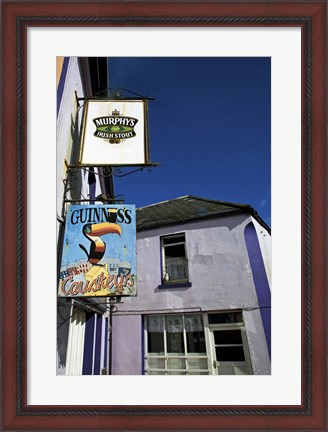 Framed Pub Signs, Eyeries Village, Beara Peninsula, County Cork, Ireland Print