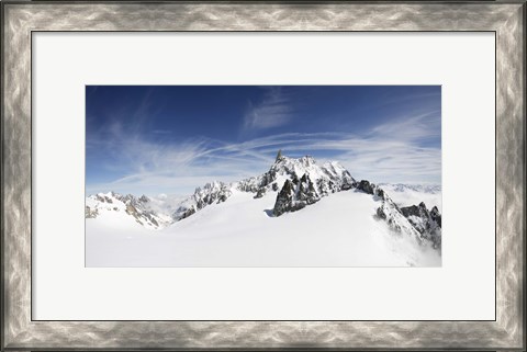 Framed Clouds over a snow covered mountain, Dent du Geant, Aiguille de Rochefort, Helbronner, Val D&#39;Aosta, Italy Print