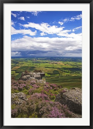 Framed Pastoral Fields from above Coumshingaun Lake, Comeragh Mountains, County Waterford, Ireland Print