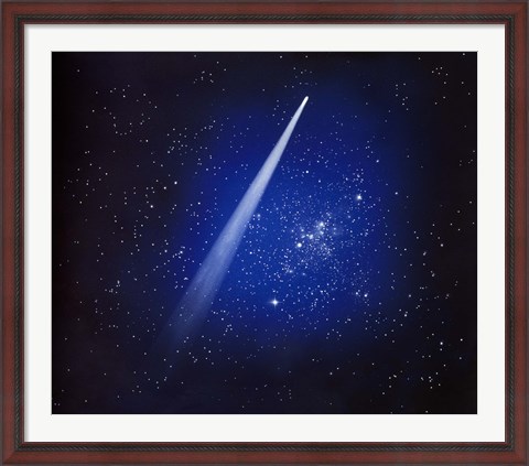 Framed Space, Comet and stars Print