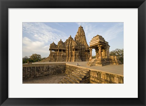 Framed Staircase in a temple, Khajuraho, Chhatarpur District, Madhya Pradesh, India Print