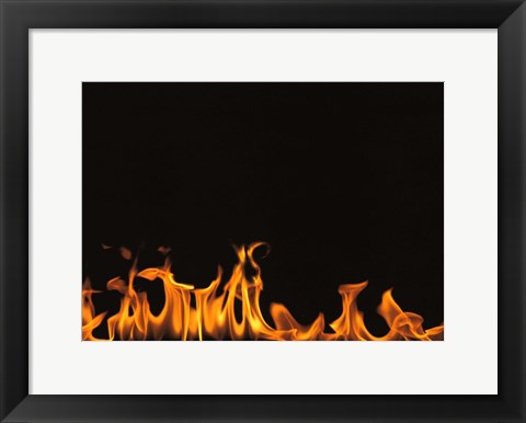 Framed Flames on Black Background Print