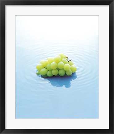 Framed Bunch of Grapes Floating On Water Print