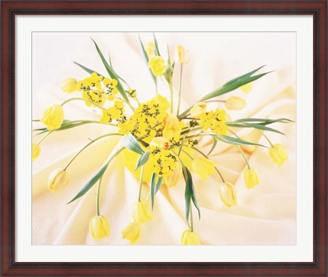 Framed Arranged yellow flowers Print