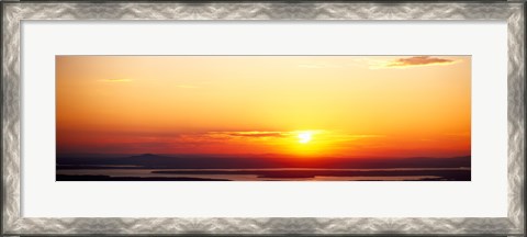 Framed Sunset over mountain range, Cadillac Mountain, Acadia National Park, Maine, USA Print