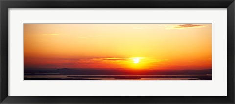 Framed Sunset over mountain range, Cadillac Mountain, Acadia National Park, Maine, USA Print