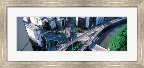 Framed Aerial Akasaka Tokyo Japan Print