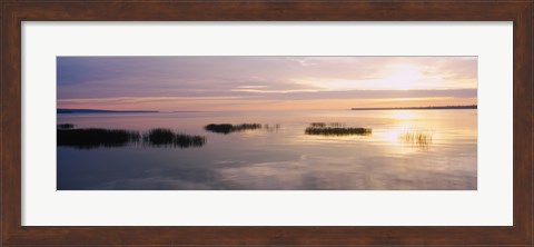 Framed Sunset over a lake, Chequamegon Bay, Lake Superior, Wisconsin, USA Print