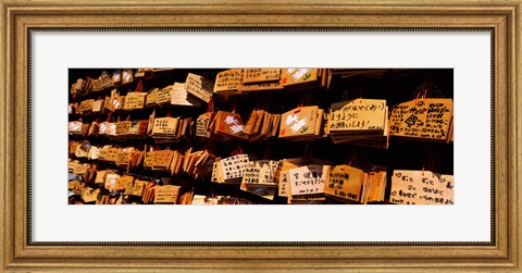 Framed Votive tablets in a temple, Tsurugaoka Hachiman Shrine, Kamakura, Kanagawa Prefecture, Kanto Region, Japan Print