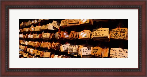 Framed Votive tablets in a temple, Tsurugaoka Hachiman Shrine, Kamakura, Kanagawa Prefecture, Kanto Region, Japan Print