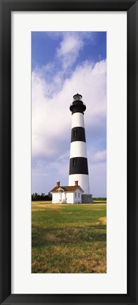 Framed Low angle view of a lighthouse, Bodie Island Lighthouse, Bodie Island, Cape Hatteras National Seashore, North Carolina, USA Print