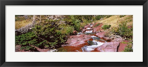 Framed Low angle view of a creek, Baring Creek, US Glacier National Park, Montana, USA Print