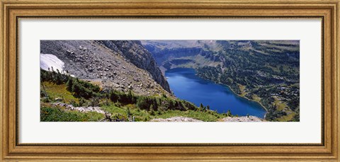 Framed High angle view of a lake, Hidden Lake, US Glacier National Park, Montana, USA Print