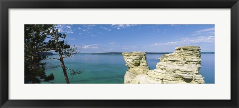 Framed Miner&#39;s Castle, Pictured Rocks National Lakeshore, Lake Superior, Munising, Upper Peninsula, Michigan, USA Print