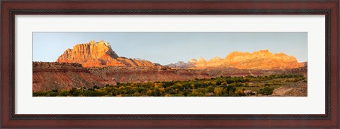 Framed Rock formations on a landscape, Zion National Park, Springdale, Utah, USA Print