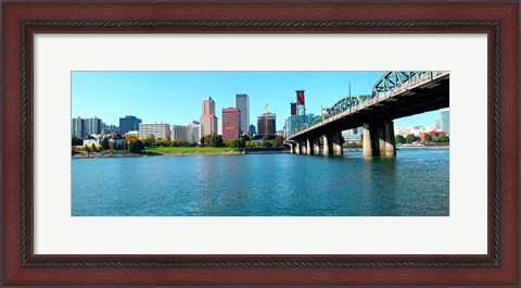 Framed Willamette River, Portland, Multnomah County, Oregon Print