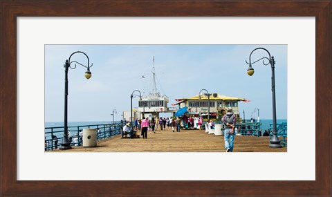 Framed Tourists on Santa Monica Pier, Santa Monica, Los Angeles County, California, USA Print