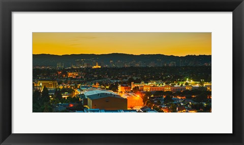 Framed Los Angeles, California Lit Up at Night Print