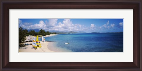 Framed High angle view of the beach, Kailua Beach, Oahu, Hawaii, USA Print