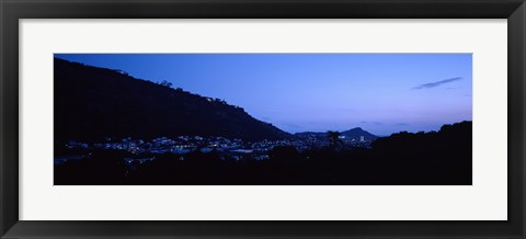 Framed Valley at dusk, Palolo, Oahu, Hawaii, USA Print
