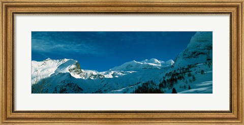 Framed Snowcapped mountain range, Simplon Pass, Valais Canton, Switzerland Print