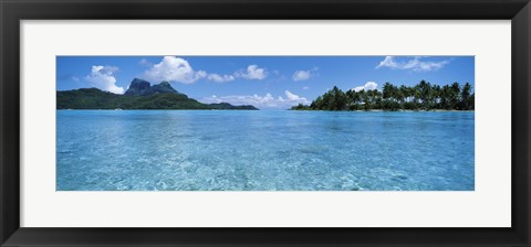 Framed Motu and lagoon, Bora Bora, Society Islands, French Polynesia Print