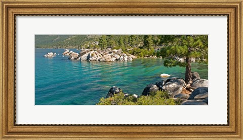 Framed Boulders at Sand Harbor, Lake Tahoe, Nevada, USA Print