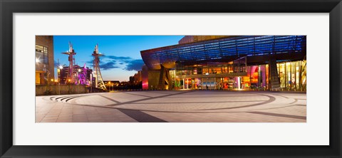 Framed Lowry complex at dusk, Salford Quays, Greater Manchester, England Print